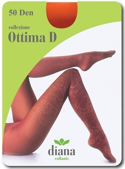 983-OTTIMA D 983 - Αδιαφανές Καλσόν 50D σε Μπορντώ & Πορτοκαλί