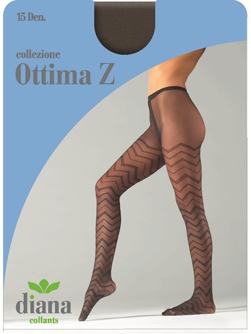 1014 diana Ottima Z 1014 - Διαφανές Καλσόν με σχέδιο Zικ-Ζακ Γραμμές