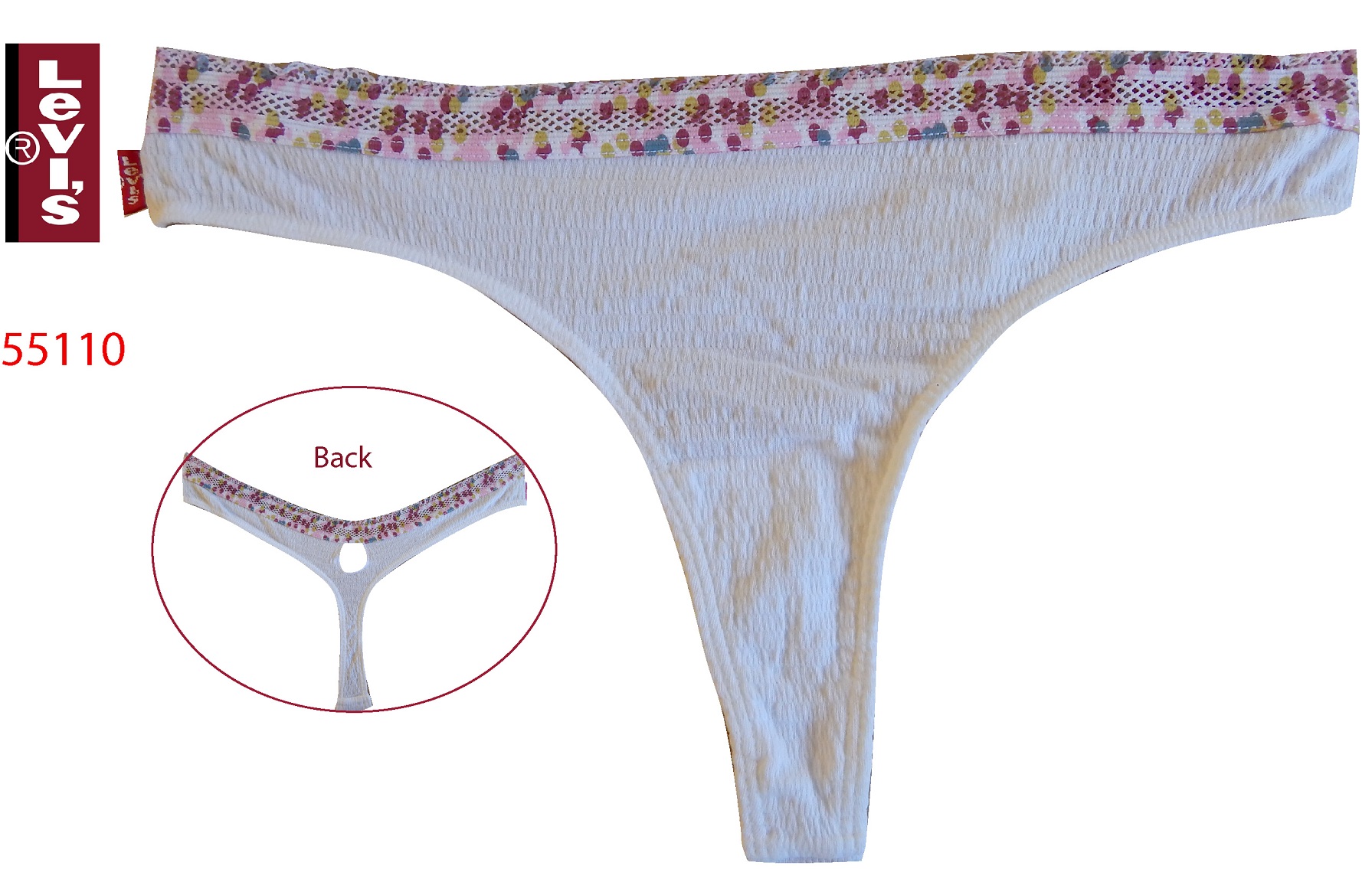 55110 Βαμβακερό String LEVIS με Δαντέλα Floral 55110 Βαμβακερό String LEVIS με Δαντέλα Floral