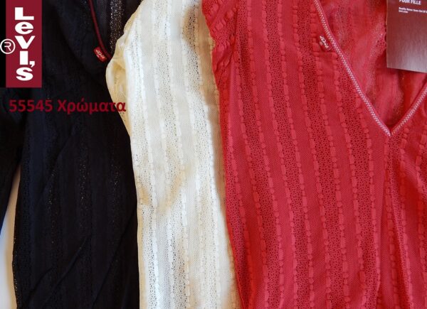 55545-Ημι-διαφανές Shirt LEVIS με Μακρύ Μανίκι και Δαντέλα 55545-Ημι-διαφανές Shirt LEVIS με Μακρύ Μανίκι και Δαντέλα