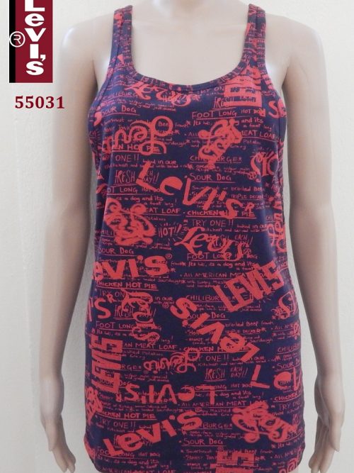 55031-Βαμβακερό Camisole LEVIS -All over print- με Τιράντα