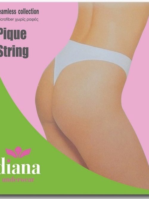 30043 - Ελαστικό Στρινγκ με κόψιμο Μπρασίλιαν & πλέξη Πικέ