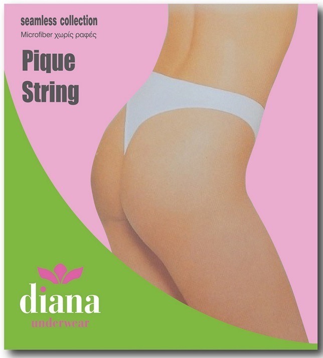 30043 pique string 30043 - Ελαστικό Στρινγκ με κόψιμο Μπρασίλιαν & πλέξη Πικέ