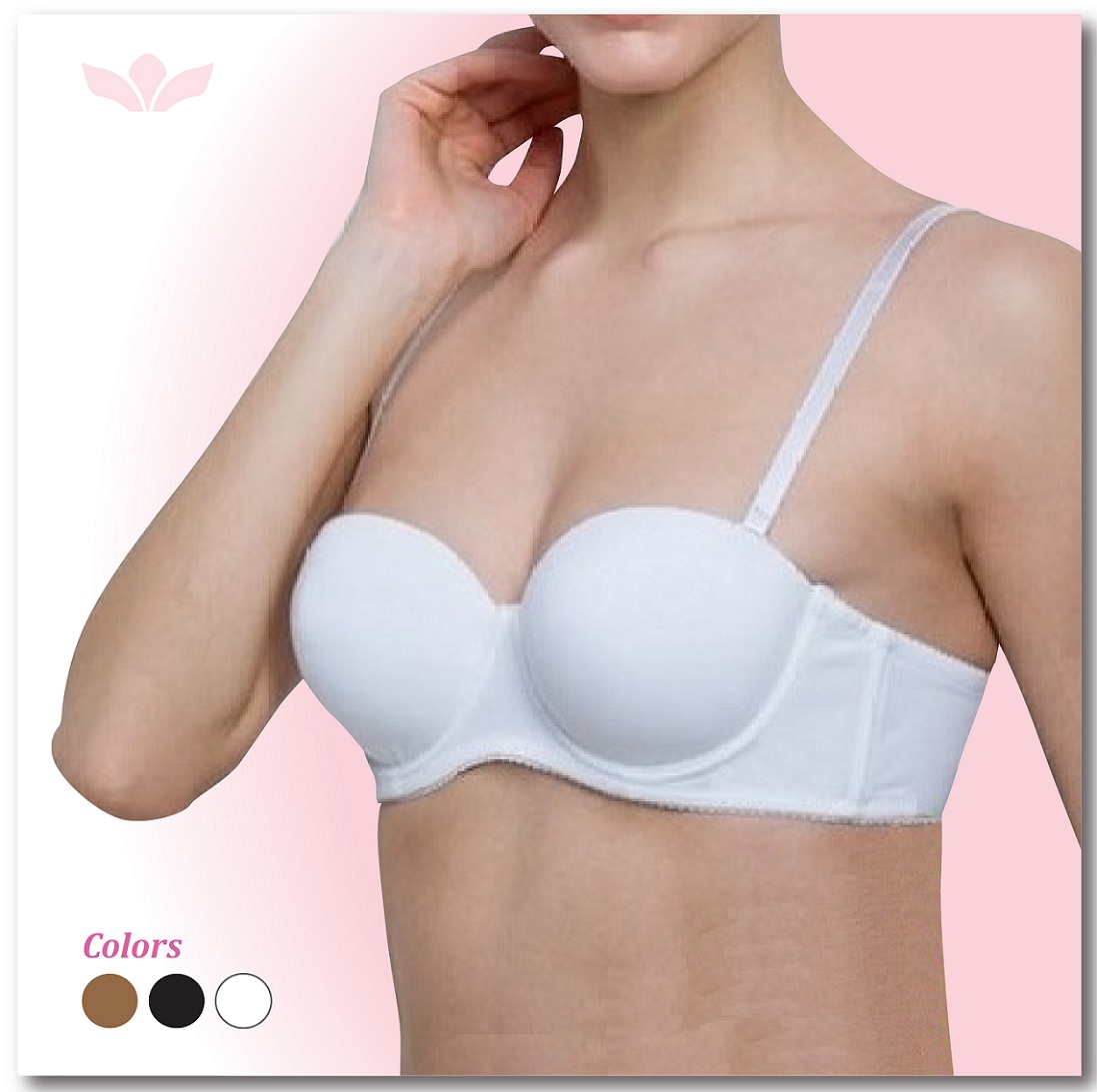 MS50206-Σουτιέν Strapless με μπανέλα και ενίσχυση Cup Β Σουτιέν στράπλες με μπανέλα και ενίσχυση