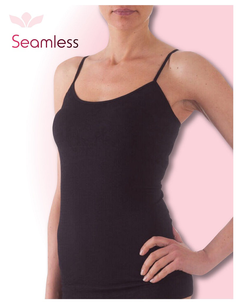 107 camisole sensitive mayro 8 107 - Ελαστικό καμισόλ με τιράντα με μεταξένια αίσθηση