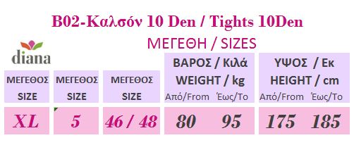 B02 - Διαφανές πολύ λεπτό Καλσόν 10D, XL B02 - Διαφανές πολύ λεπτό Καλσόν 10D, XL
