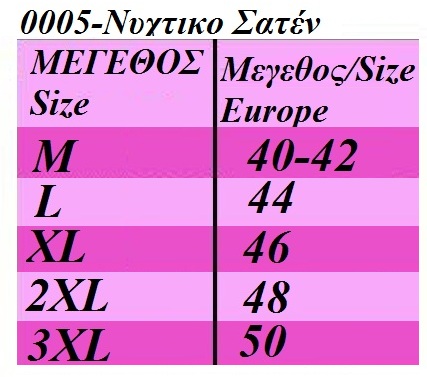 50005 Νυχτικό Σατέν με Λεπτή τιράντα 50005 Νυχτικό Σατέν με Λεπτή τιράντα