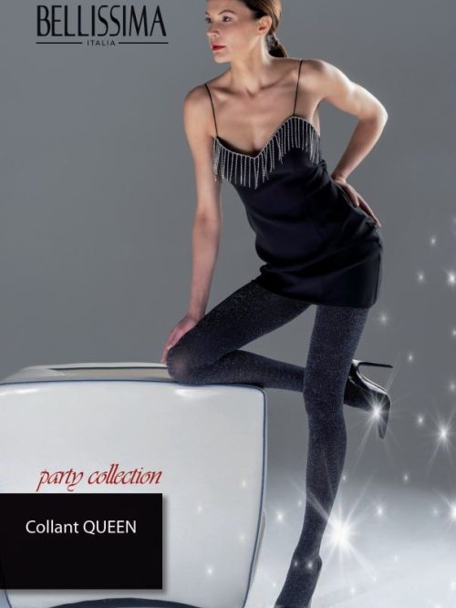2223-10 Αδιαφανές Kαλσόν με γυαλιστερό νήμα Queen