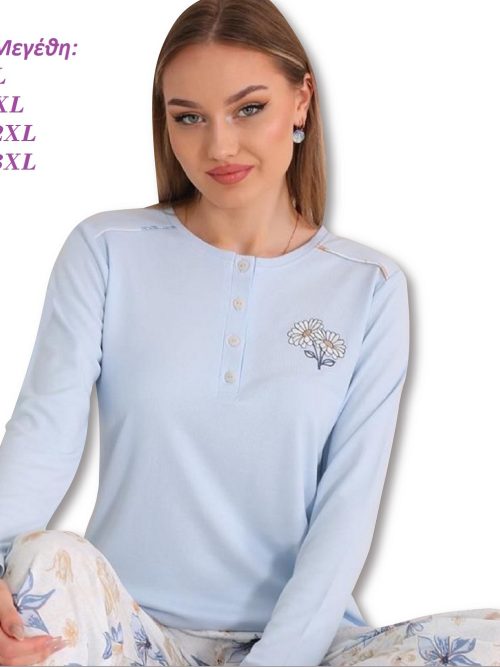 50583 - Γυναικεία βαμβακερή πυτζάμα L-2XL
