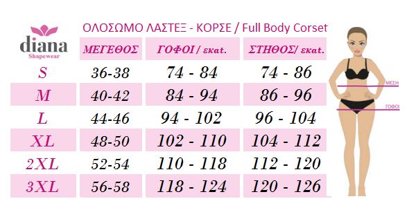 Το καλύτερο λαστέξ - 10 χαρακτηριστικά 4 Μεγεθολόγια για Καλσόν, Εσώρουχα, Ρούχα Γυμναστικής