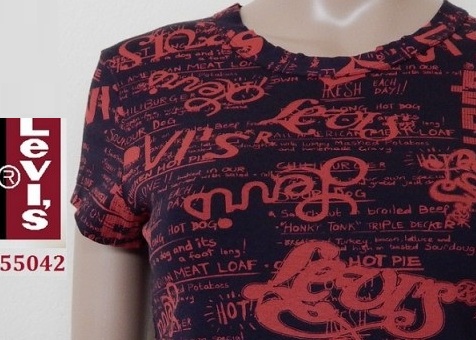 55042 Βαμβακερό Τ-Shirt LEVIS "All over print" με Κοντό Μανίκι