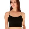 4003 crop top mayro 1 Βαμβακερό Μπλουζάκι με λεπτή τιράντα