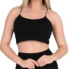 4003 crop top mayro 2 508031 - Βαμβακερό Μπλουζάκι με λεπτή τιράντα