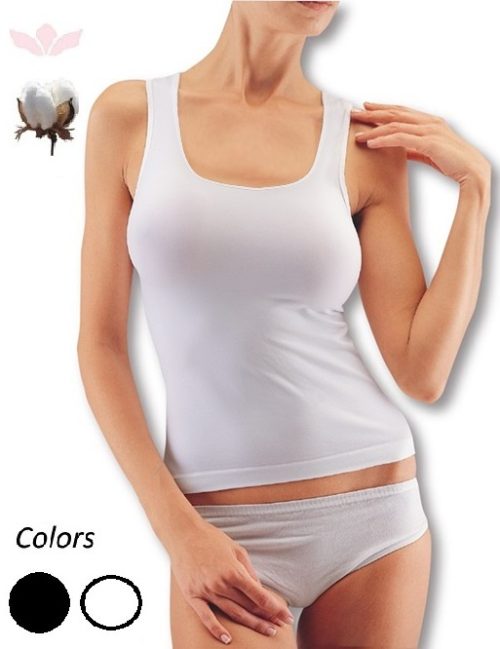 30019-SHIRT large strap 09 30019-2 - Βαμβακερό φανελάκι με φαρδιά τιράντα