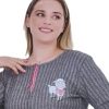 507004 - Γυναικεία βαμβακερή πυτζάμα σε 3XL, 4XL Γκρί ρίγα