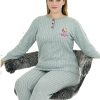 507015 - Γυναικεία βαμβακερή πυτζάμα σε 3XL, 4XL μέντα