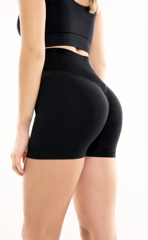 171 short gimnastiki black 3 171 - Ελαστικό ανατομικό σορτς με ανόρθωση