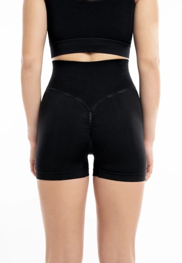 171 short gimnastikis black 2 171 - Ελαστικό ανατομικό σορτς με ανόρθωση